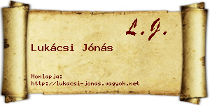 Lukácsi Jónás névjegykártya